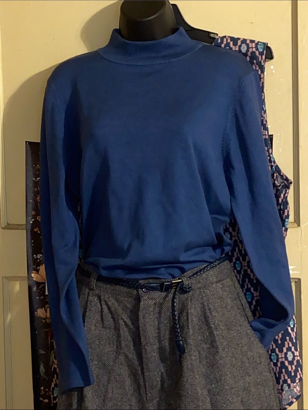 VTG TURQUOISE MOCK TURTLENECK SWEATER Silk Blend PENDLETON
